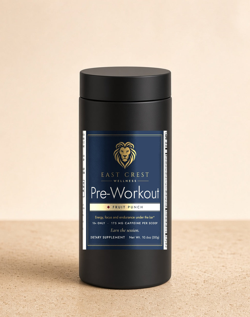 East Crest Wellness Pre-Workout, Fruit Punch, 300 g tub