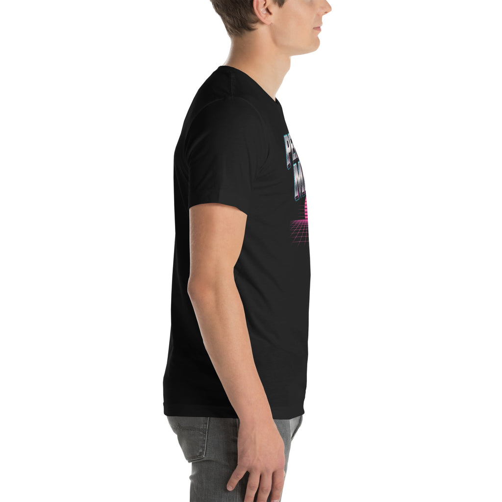 Peptide Mike Tee – 80s Neon, Black, right