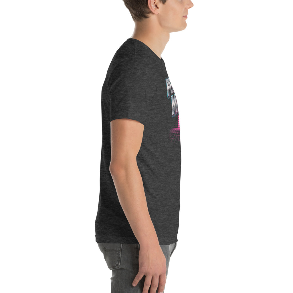 Peptide Mike Tee – 80s Neon, Dark Grey Heather, right