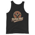 Peptide Mike Tank – Vintage Gym Badge, Black, front